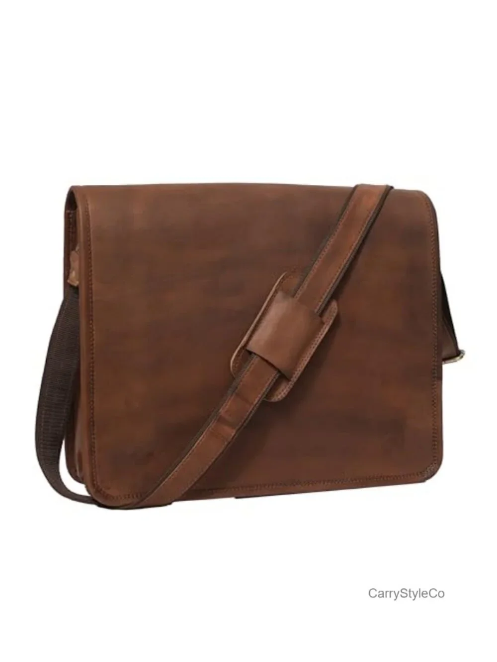 Full Grain Leather Messenger Bag 15.6